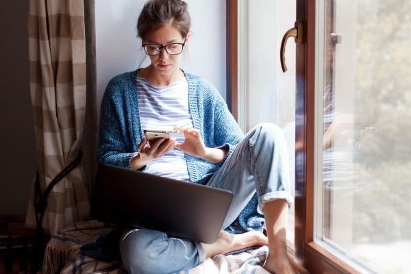 Woman making financial decisions